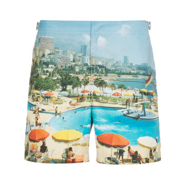 Bulldog Monte Carlo print swim shorts