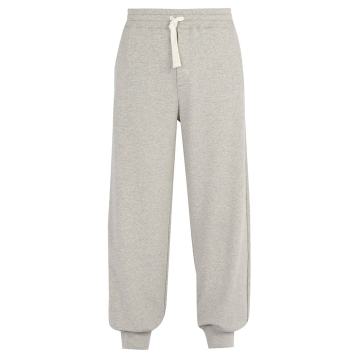 Tapered-leg cotton-jersey track pants