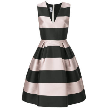 striped printed flared dress
