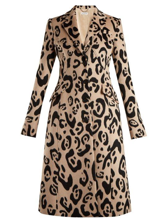 Driss leopard-print wool coat展示图