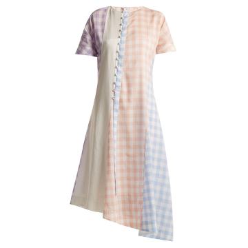 Gingham cotton-blend dress