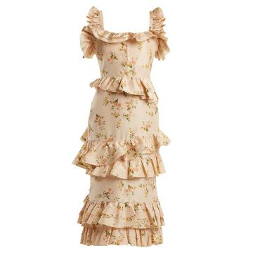 Daria floral-print silk-taffeta dress