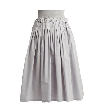 Sibylle cotton and silk-blend skirt