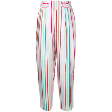 striped printed loose trousers