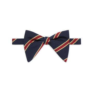 Striped silk cotton bow tie