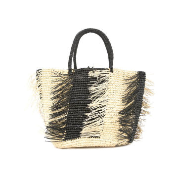 frayed woven tote