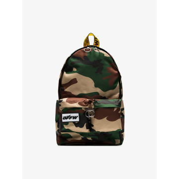 green camouflage industrial strap backpack