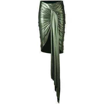 ruched metallic skirt