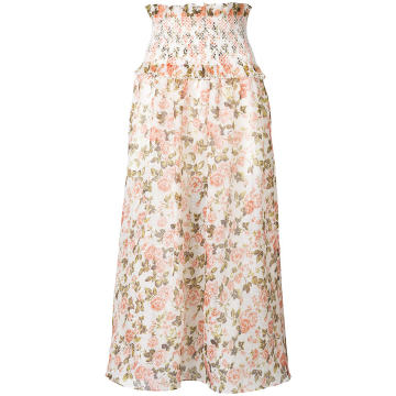 floral ruched skirt