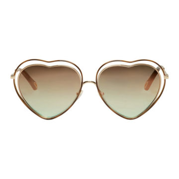 Gold Heart Poppy Love Sunglasses