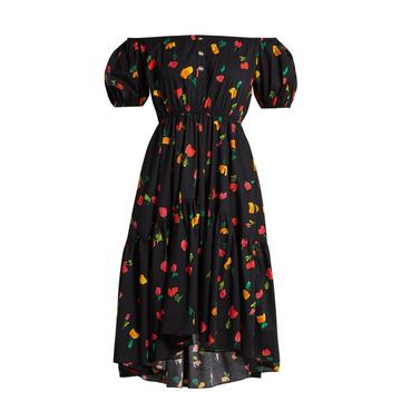 Bardot floral-print cotton-blend dress