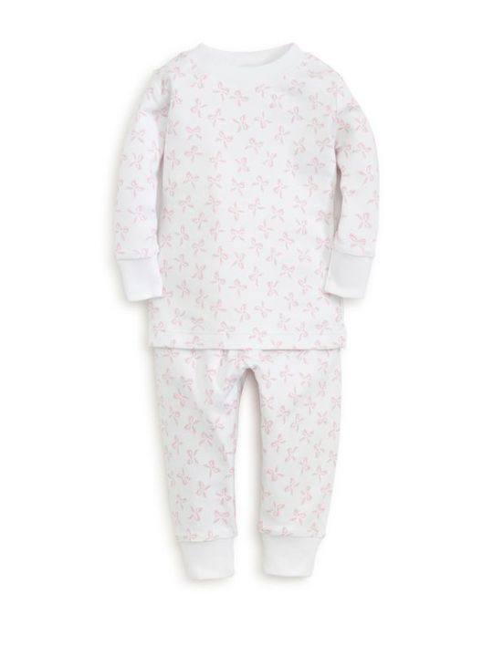 Baby Girl's &amp; Little Girl's Two-Piece Bunches of Bows Print Cotton Pajama Set展示图