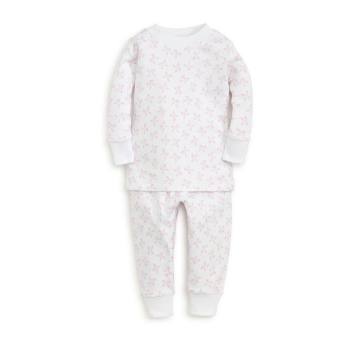 Baby Girl's &amp; Little Girl's Two-Piece Bunches of Bows Print Cotton Pajama Set