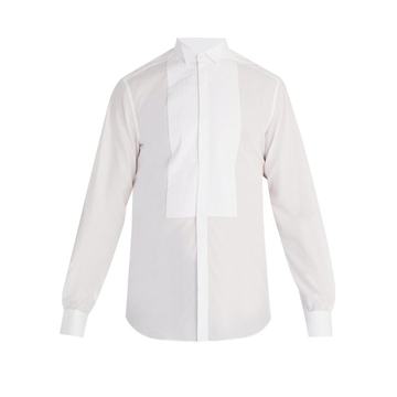 Wingtip-collar single-cuff cotton shirt