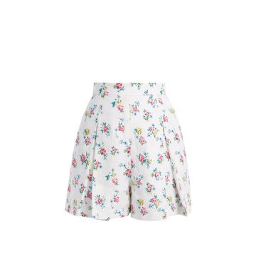 Leslie high-waisted linen shorts