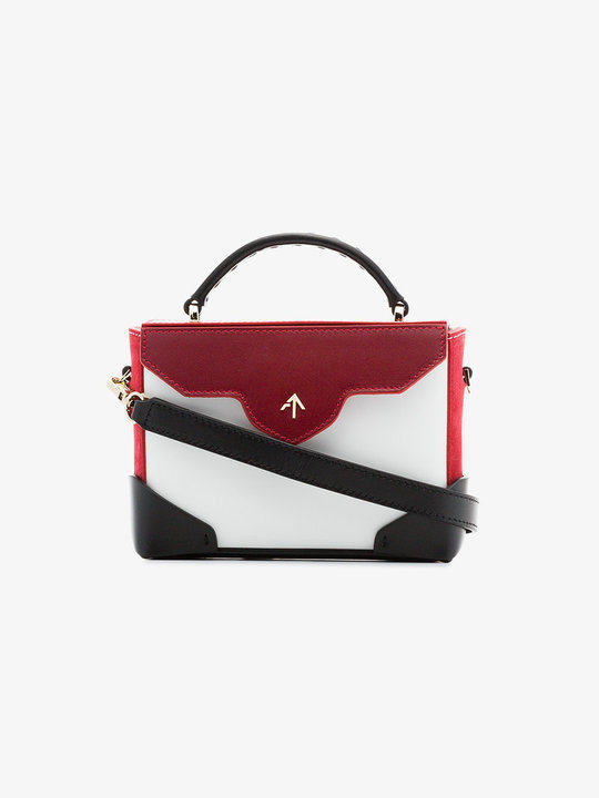 white, red and black Micro Bold leather cross-body bag展示图