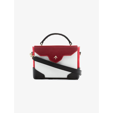 white, red and black Micro Bold leather cross-body bag