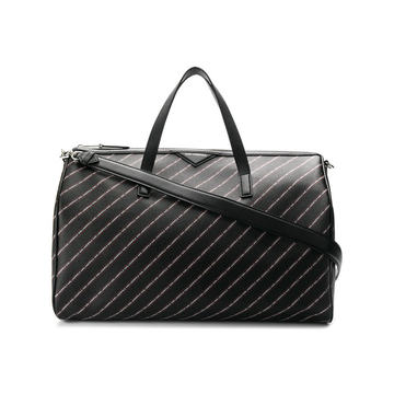 striped logo Weekender bag