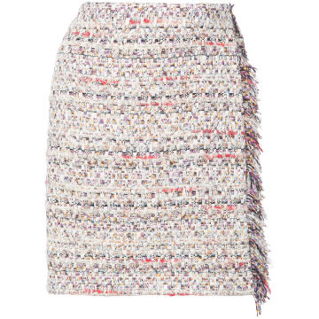 tweed mini wrap skirt