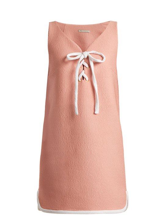 Savana bow-embellished cloqué mini dress展示图