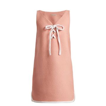 Savana bow-embellished cloqué mini dress