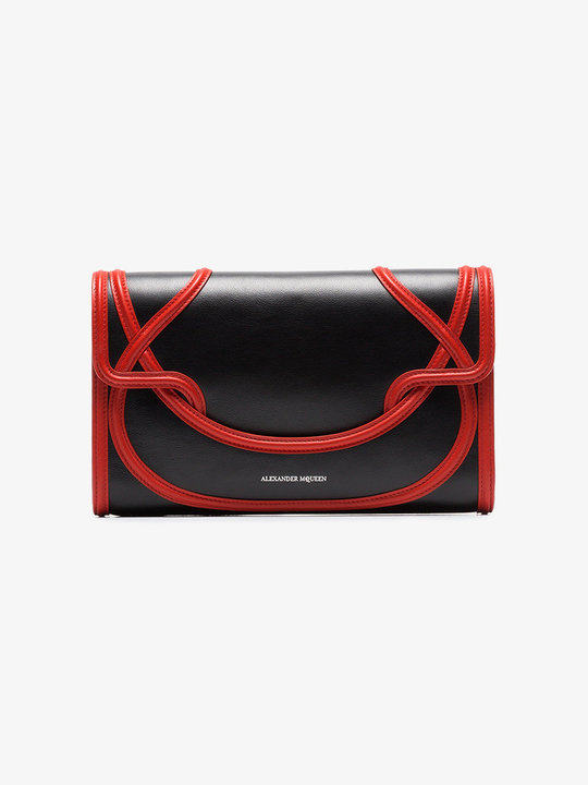 Black And Red Wikka Leather Clutch展示图