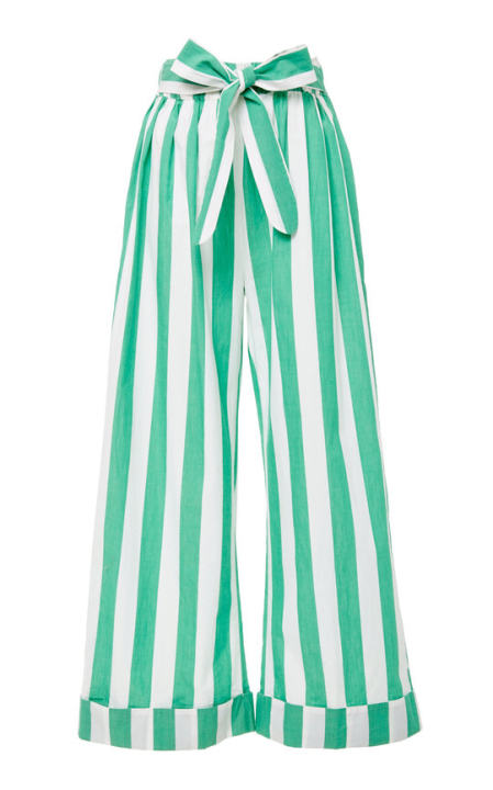 Sasha Tied Striped Cotton-Voile Wide-Leg Pants展示图