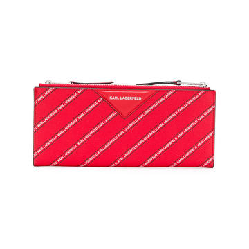 striped logo folded wallet