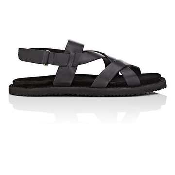 Crisscross-Strap Leather Sandals