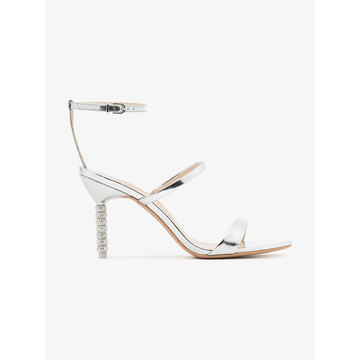 silver metallic rosalind 85 leather sandals