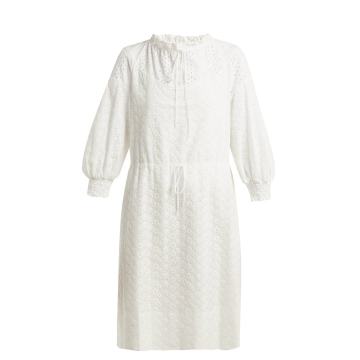 Broderie-anglaise cotton dress