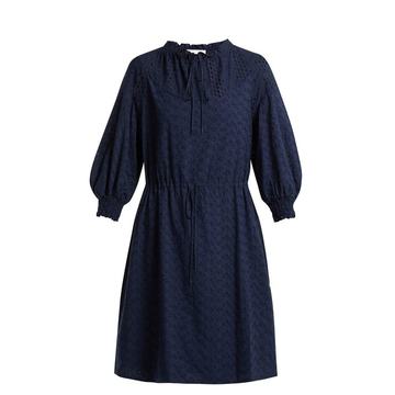 Broderie-anglaise cotton dress