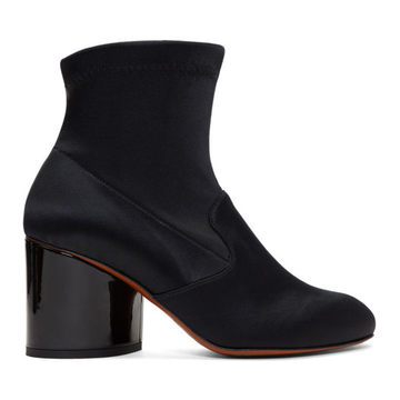 Black Satin Koss Boots