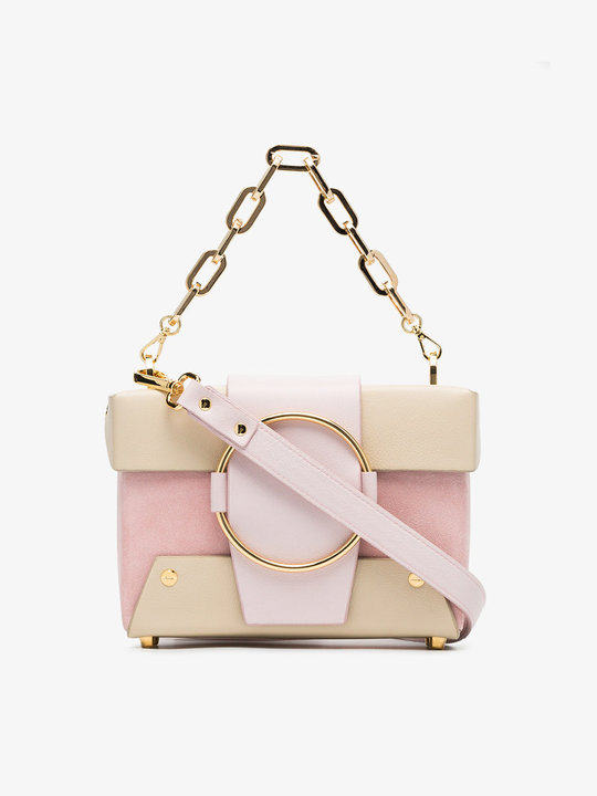 pink and nude Asher leather and suede box bag展示图