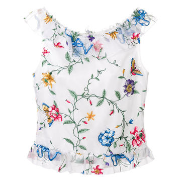 embroidered flower top