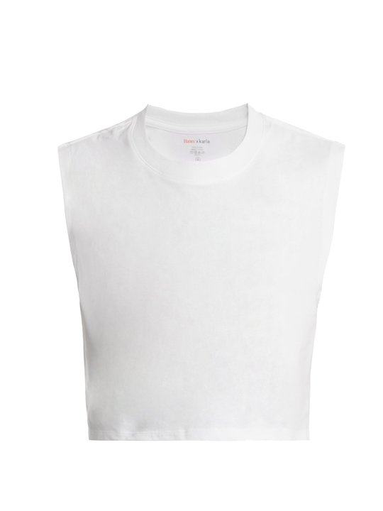 The Sleeveless Crop cotton-jersey top展示图