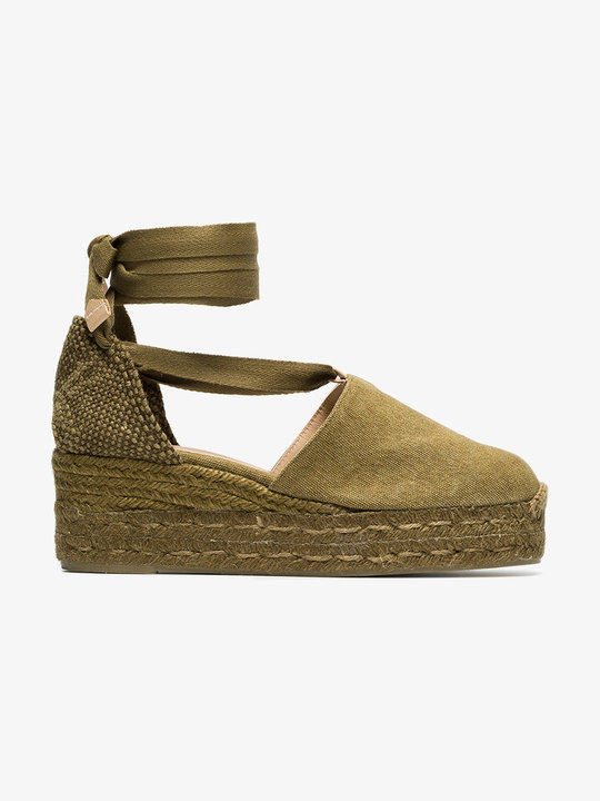 Green Campesina 30 canvas espadrille wedges展示图