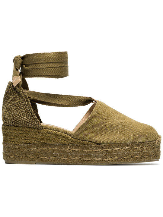 Green Campesina 30 canvas espadrille wedges展示图