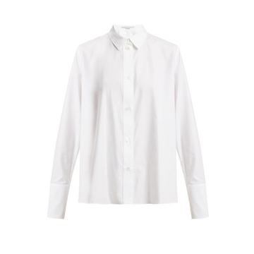 Oversized cuff cotton shirt