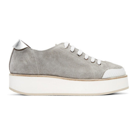 SSENSE Exclusive Grey Tatum Suede Sneakers展示图