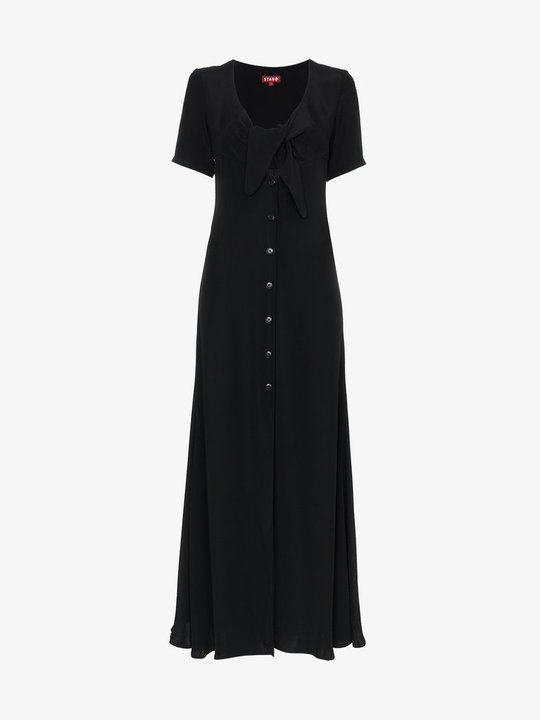 Black Maya tie front maxi dress展示图