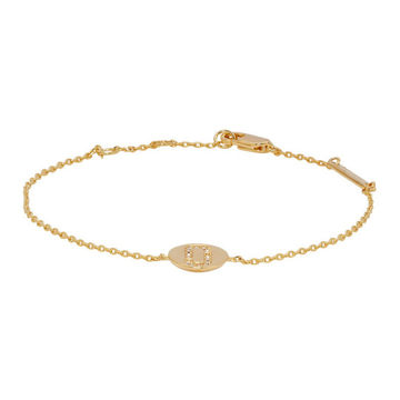 Gold Double J Pave Bracelet