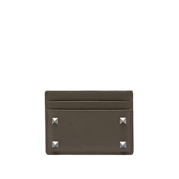 Rockstud leather cardholder