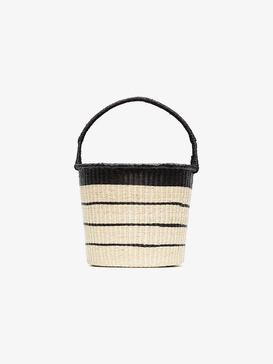 Striped straw bucket bag展示图