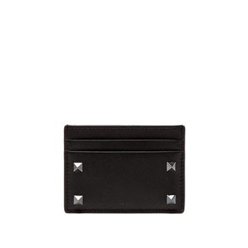 Rockstud leather cardholder