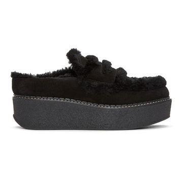 Black Suede Loco Slip-On Platform Loafers