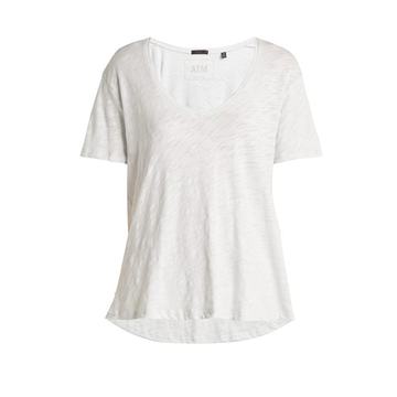 Boyfriend V-neck cotton slub-jersey T-shirt