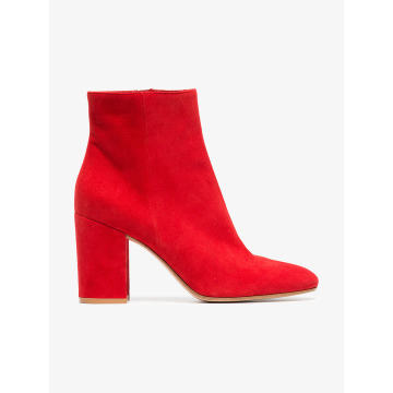 red margaux 85 suede leather ankle boots
