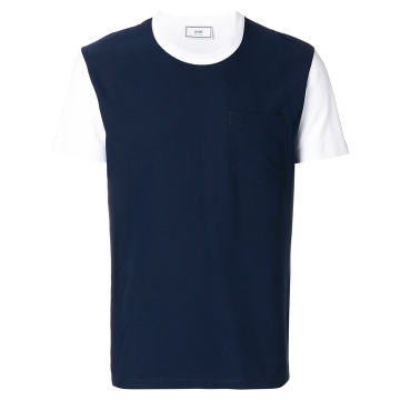 crewneck T-shirt contrasted fabric front panel