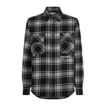 Quote Print Check Overshirt